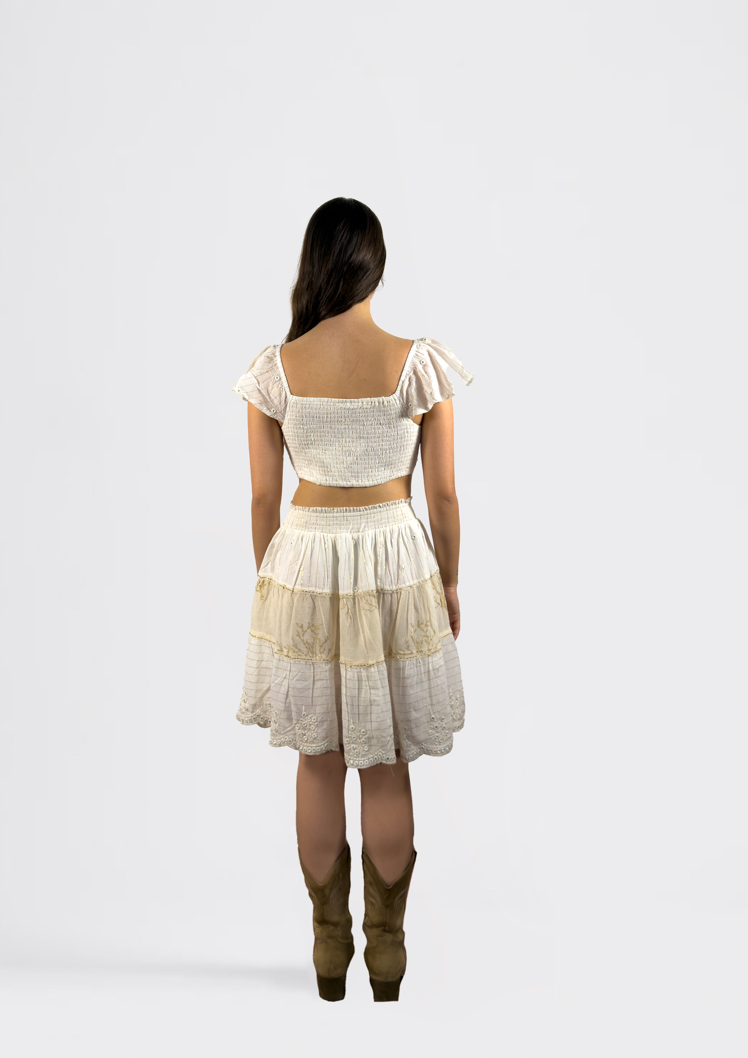 Embroidered co-ord with Knot detail