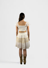 Embroidered co-ord with Knot detail