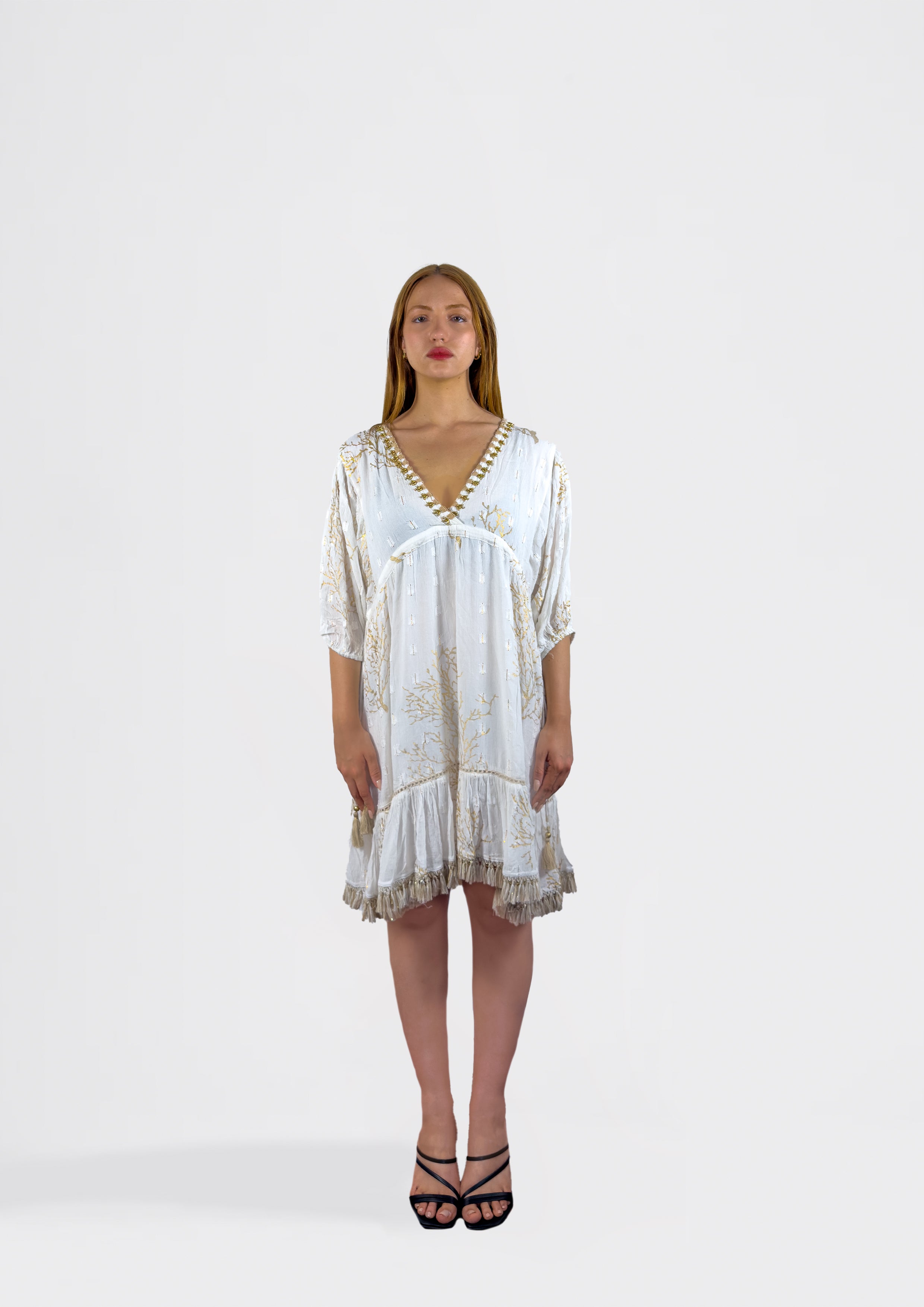 Ivory Coral Mini Dress