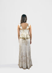 Ivory Textured Set with Fringe Detail