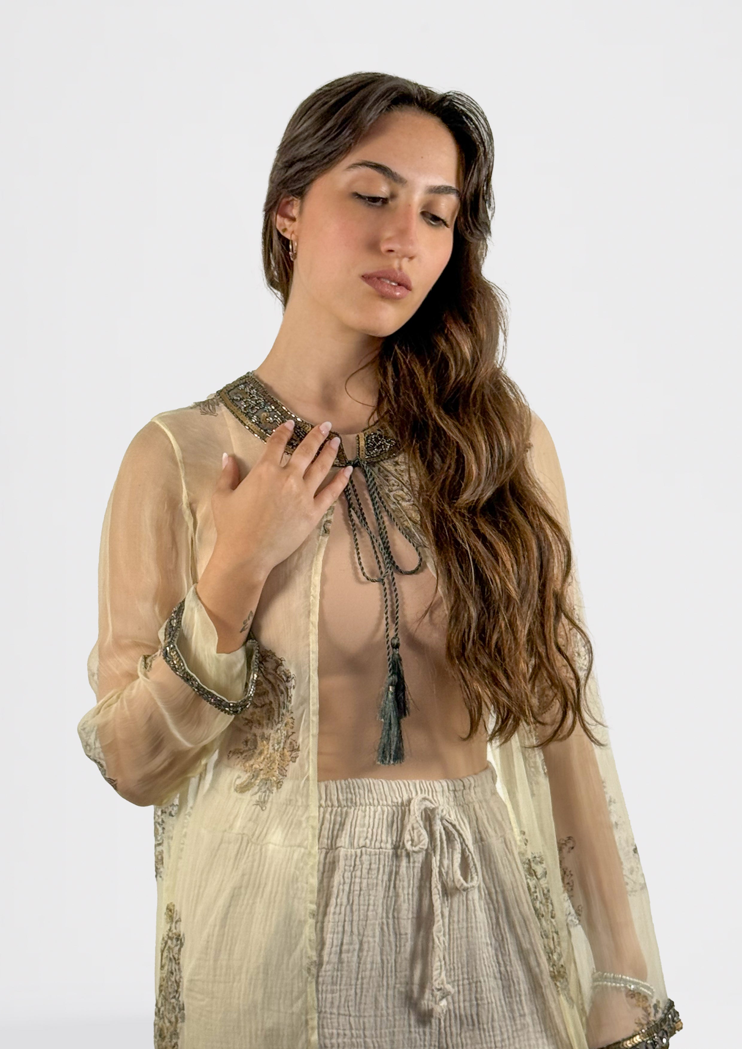 Sahara Mist Embellished Duster