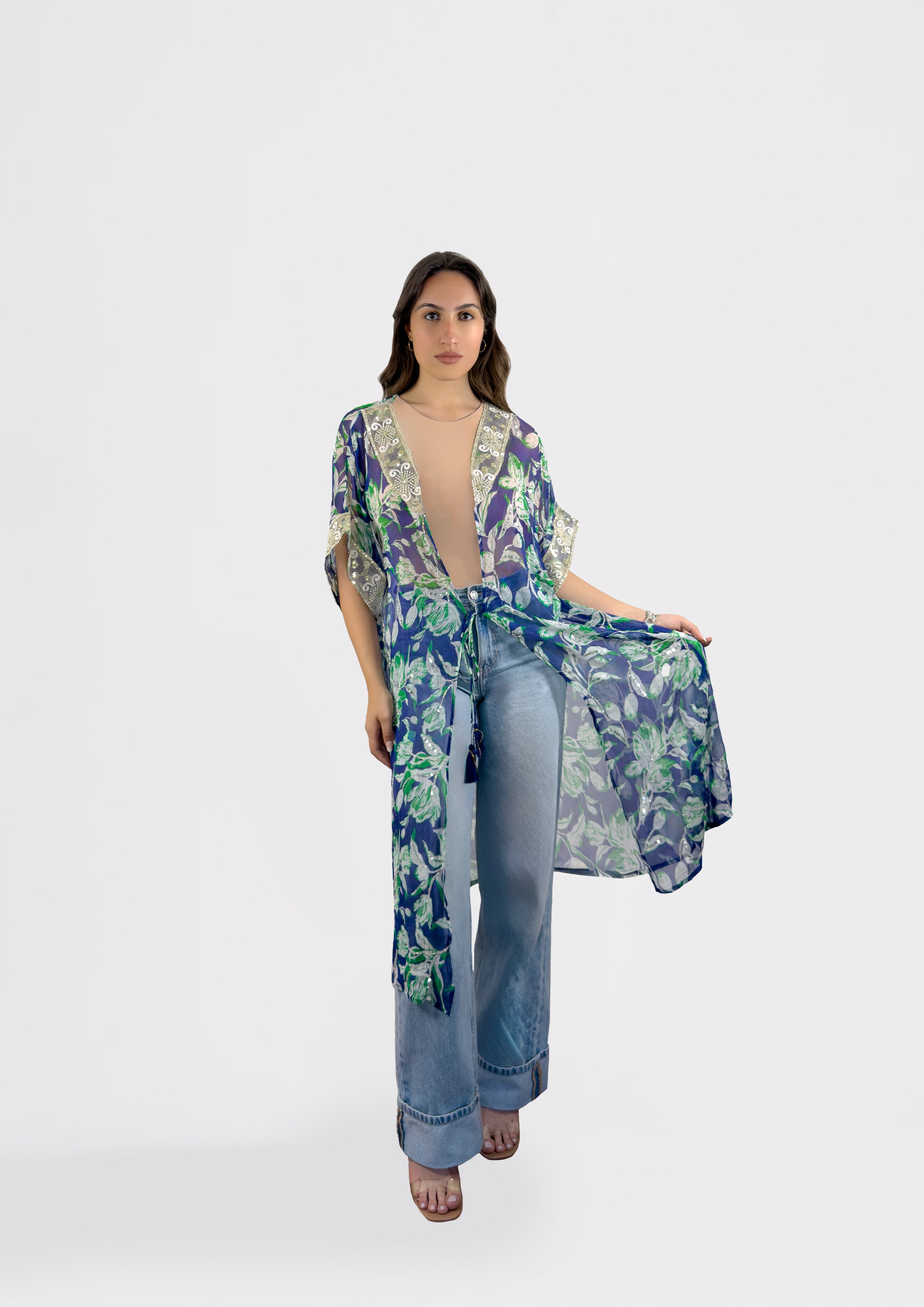 Green Bloom Kaftan
