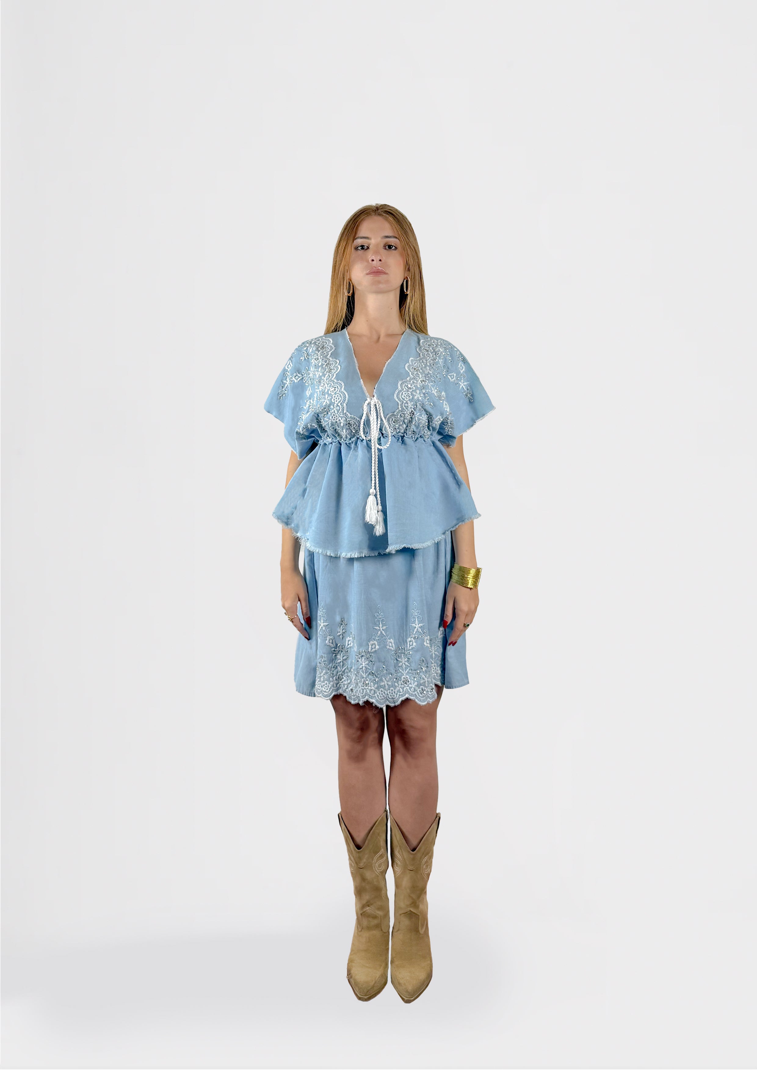 Denim Blossom Dress