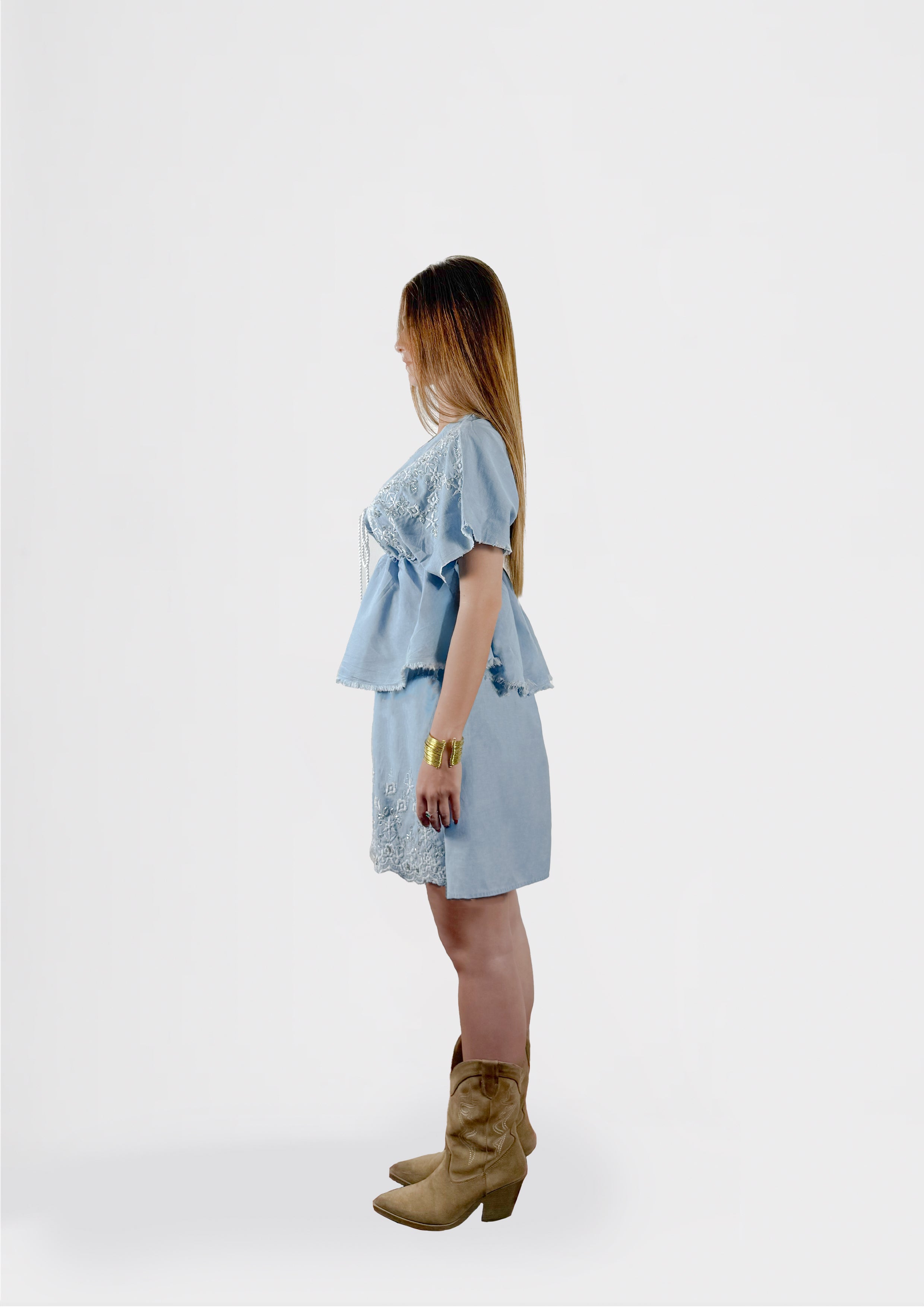 Denim Blossom Dress